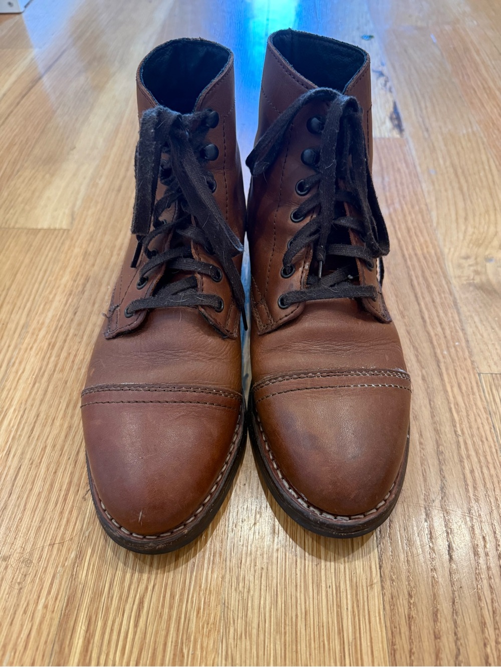 Men's Brown Leather Lace-Up Boots